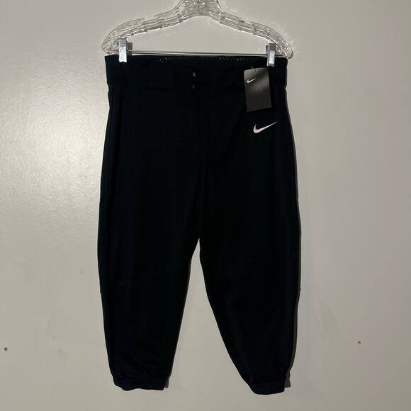 NWT Nike Embroidered Swoosh Black Tapered Ankle Baseball Pants Men’s Size - Picture 1 of 5